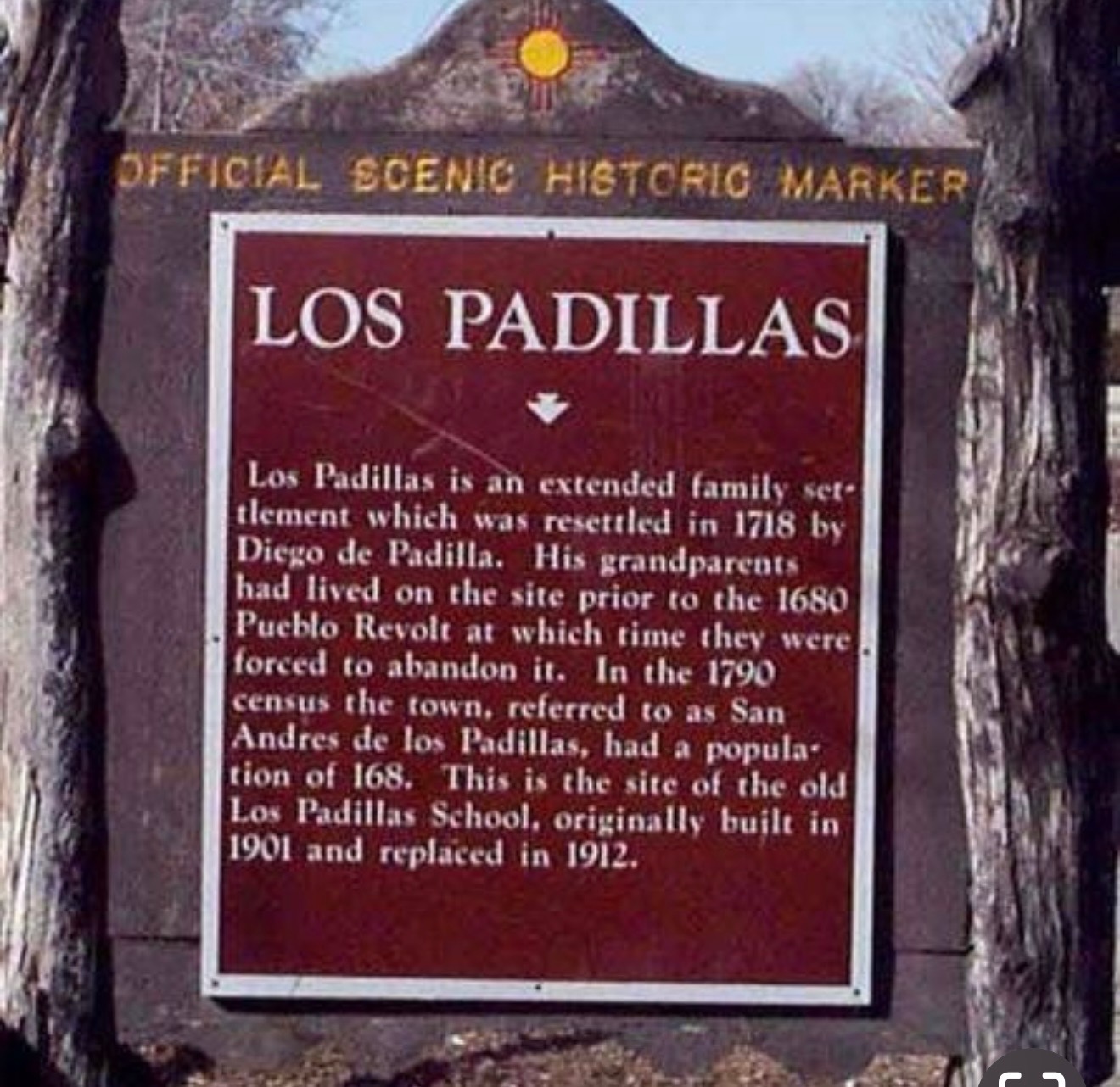 Los Padillas Official Scenic Historic Marker — New Mexico